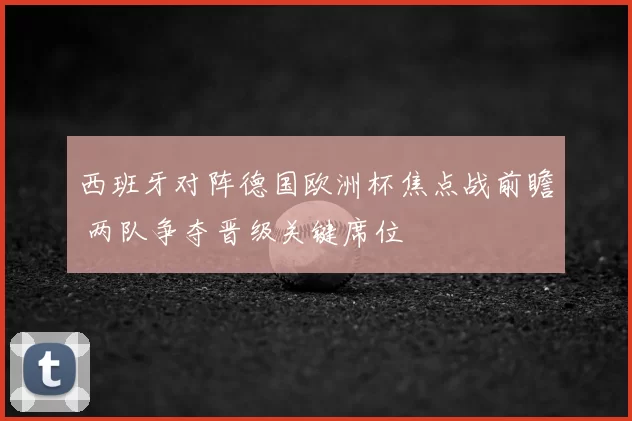 西班牙对阵德国欧洲杯焦点战前瞻 两队争夺晋级关键席位